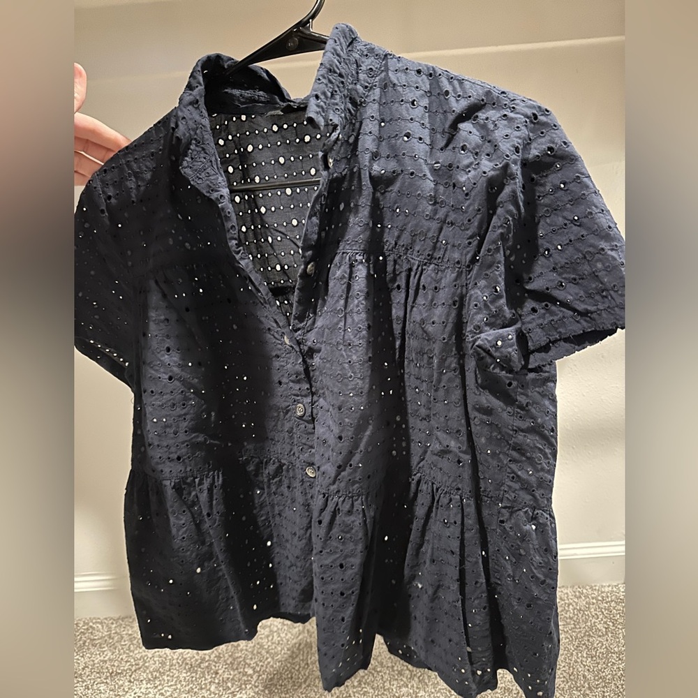 Madewell eyelet button down